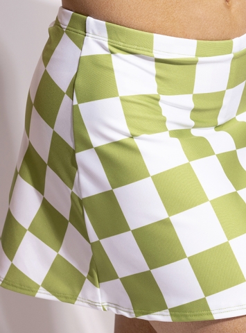 【I AM MARI】Chendirin Check H-Line Skirt Straight mini skirt with small check pattern :: LICHI